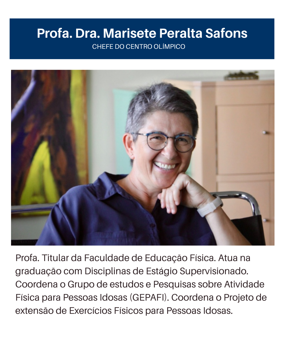 Profa Dra Marisete Peralta Safons